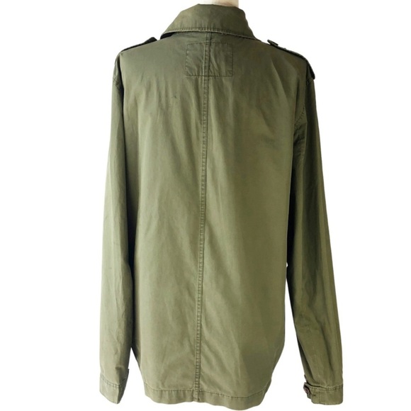 Banana Republic Women’s Army Green Button Down Lightweight Military Cargo Jacket - Picture 7 of 14